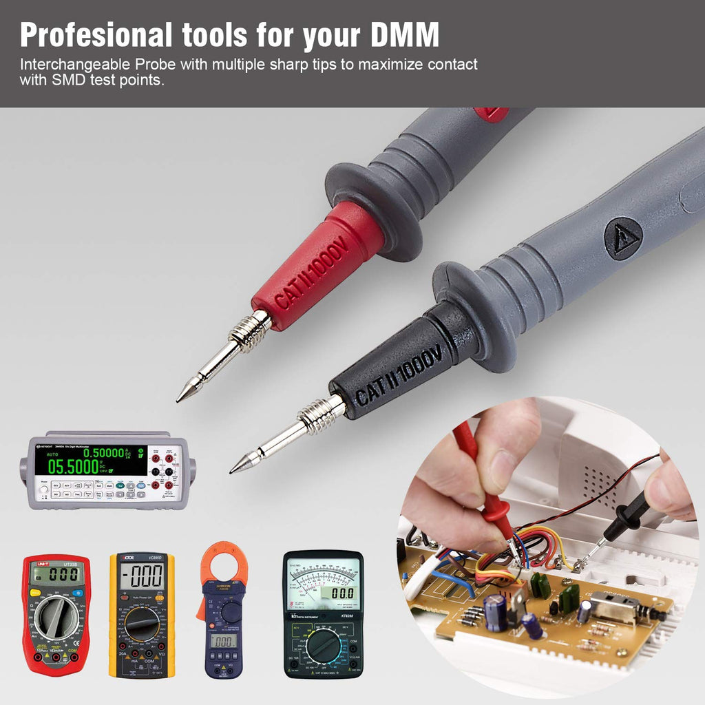 Silicone Multimeter Test Leads with Alligator Clips E269852