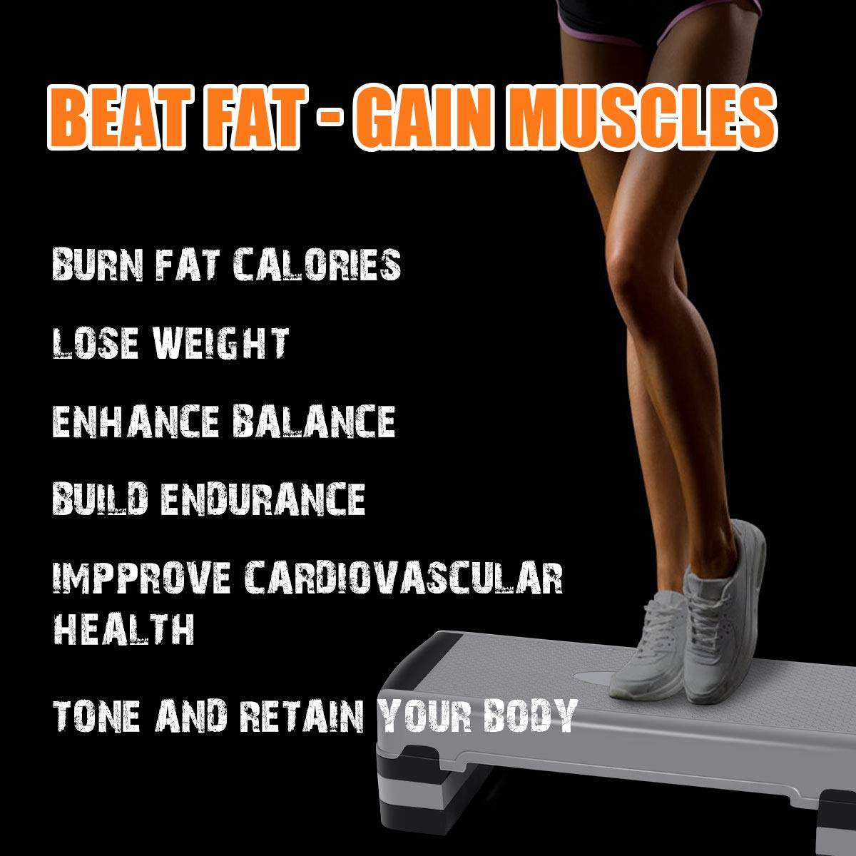 35" Height-Adjustable Non-Slip Aerobic Step Platform P47609