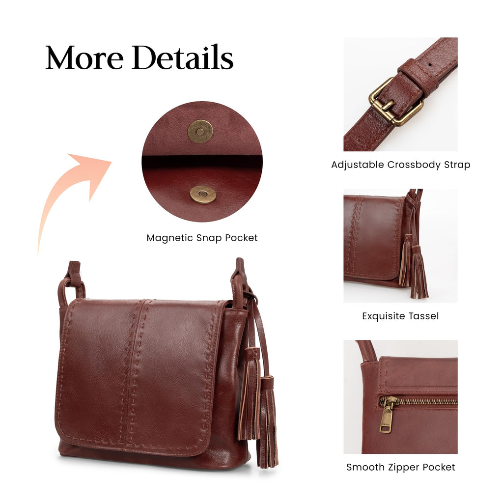 Vintage Leather Crossbody Bag with Multi-Pockets RFID B242463