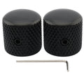 1/4 Inch Steel Dome Knob with Set Screw Black 2Pcs J791