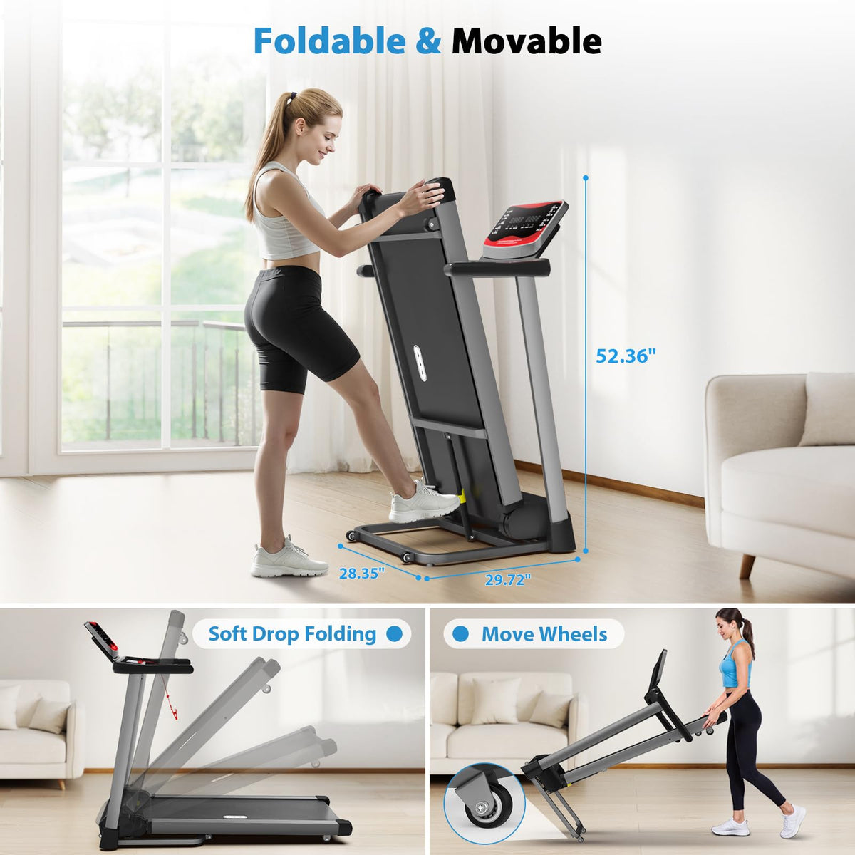 Treadmill with Auto Incline 450 LBS Capacity U798771