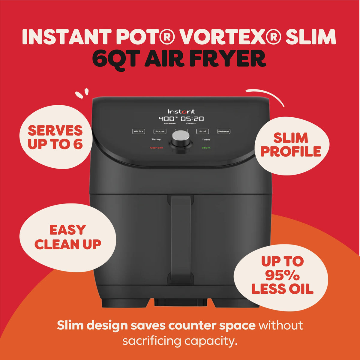 6QT Nonstick Dishwasher-Safe Air Fryer K1081