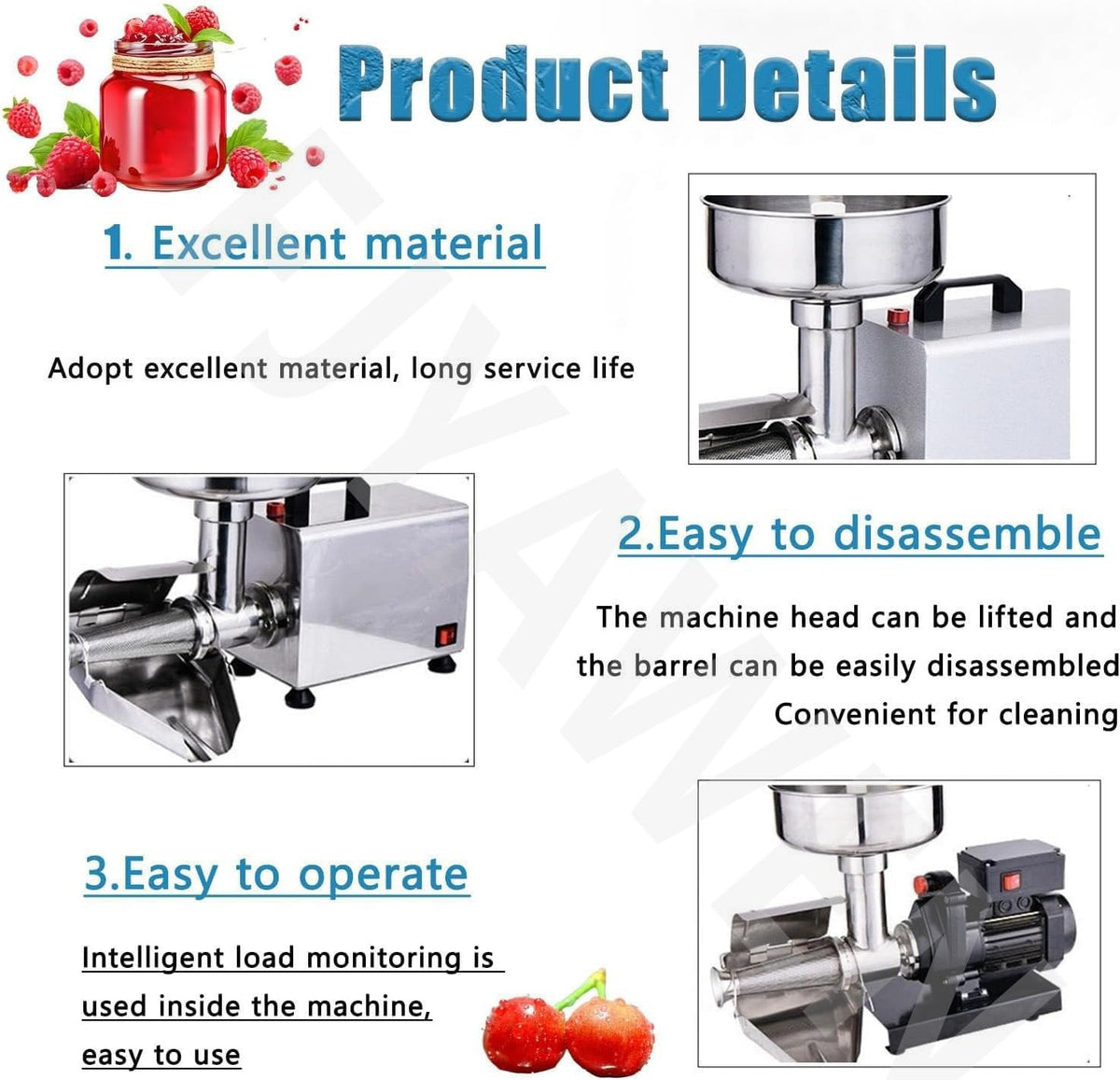 450w Stainless Steel Electric Tomato Strainer U65204