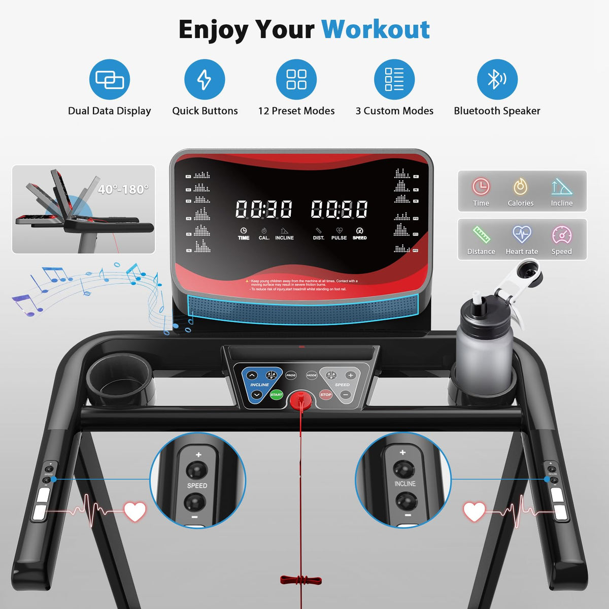 Treadmill with Auto Incline 450 LBS Capacity U798771