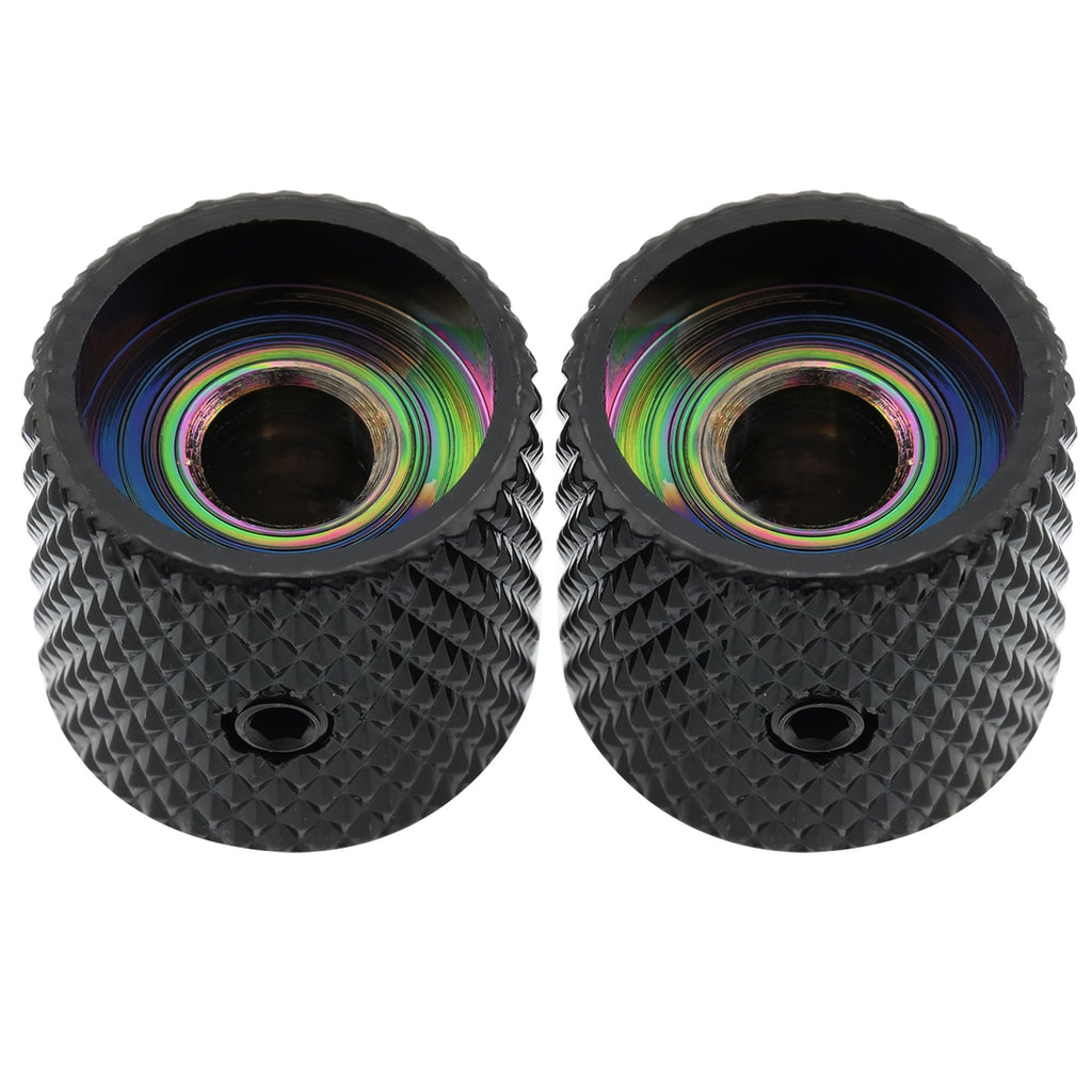 1/4 Inch Steel Dome Knob with Set Screw Black 2Pcs J791