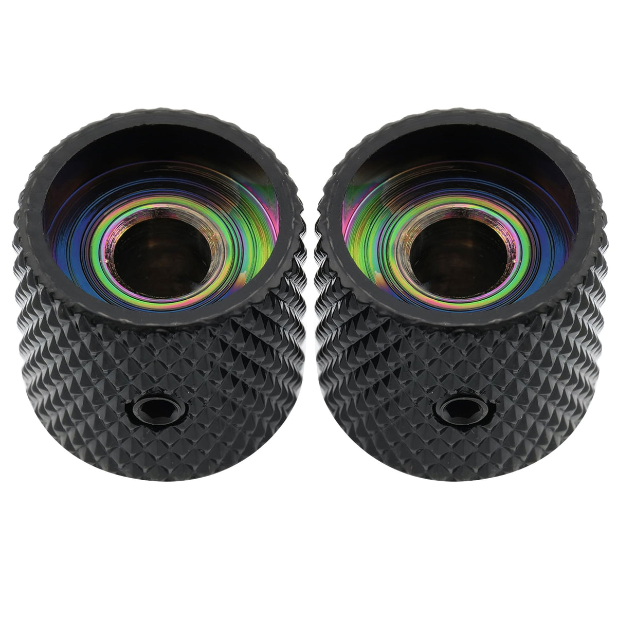 1/4 Inch Steel Dome Knob with Set Screw Black 2Pcs J791