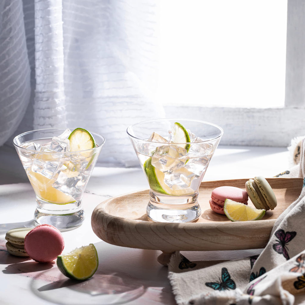 Set of 6 Stemless Martini Glasses 8 oz O607364