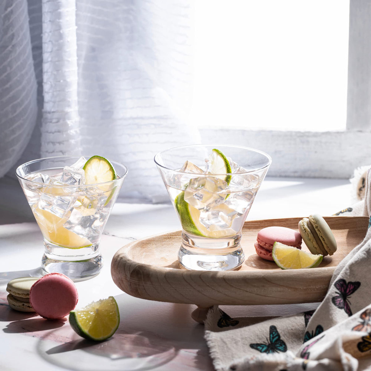 Set of 6 Stemless Martini Glasses 8 oz O607364