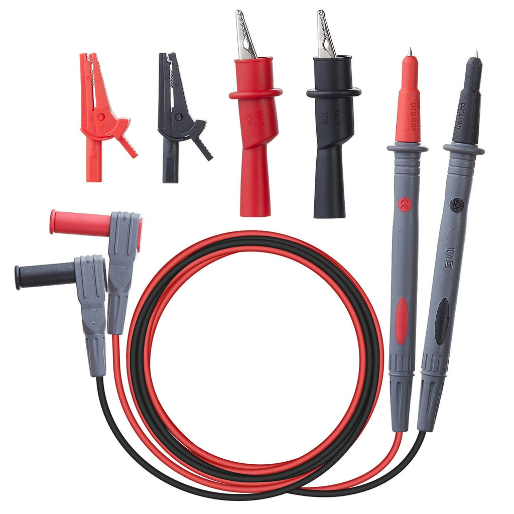 Silicone Multimeter Test Leads with Alligator Clips E269852