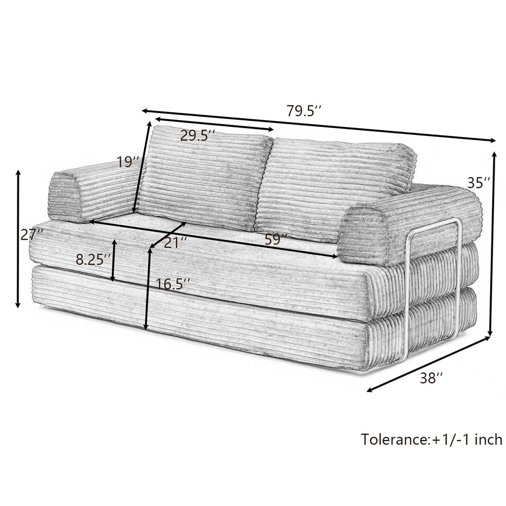 Pink Convertible Sleeper Sofa Bed E134