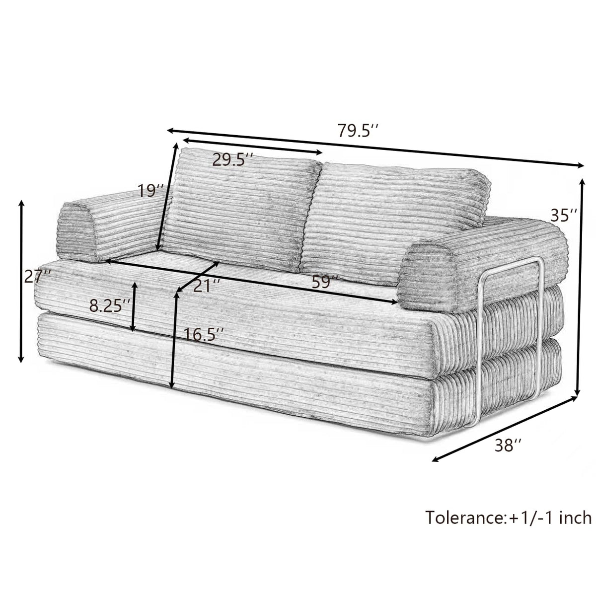 Pink Convertible Sleeper Sofa Bed E134