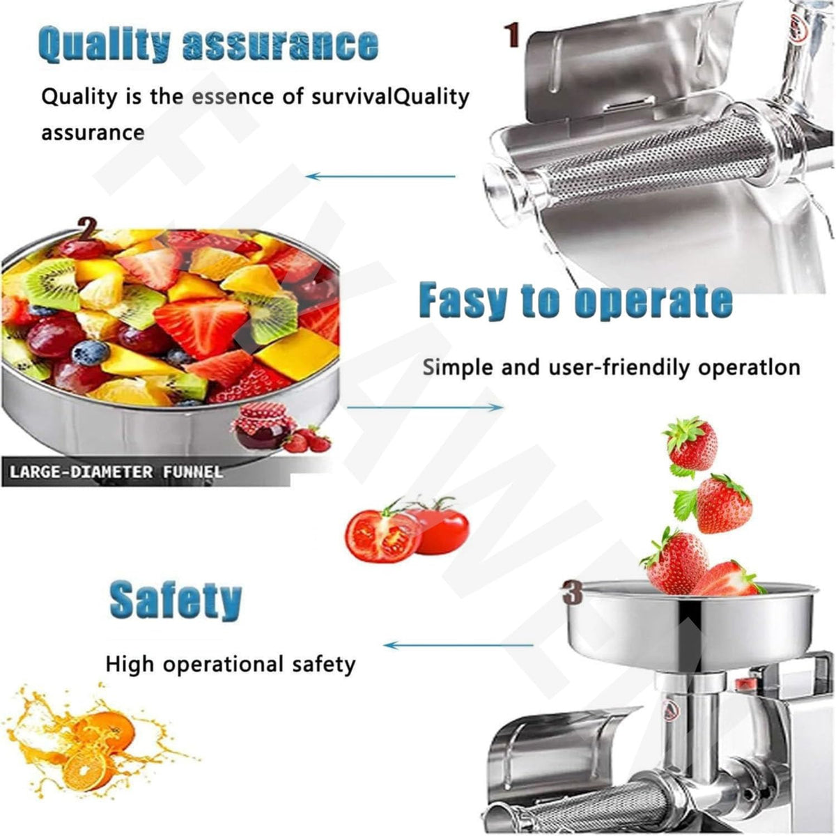 450w Stainless Steel Electric Tomato Strainer U65204