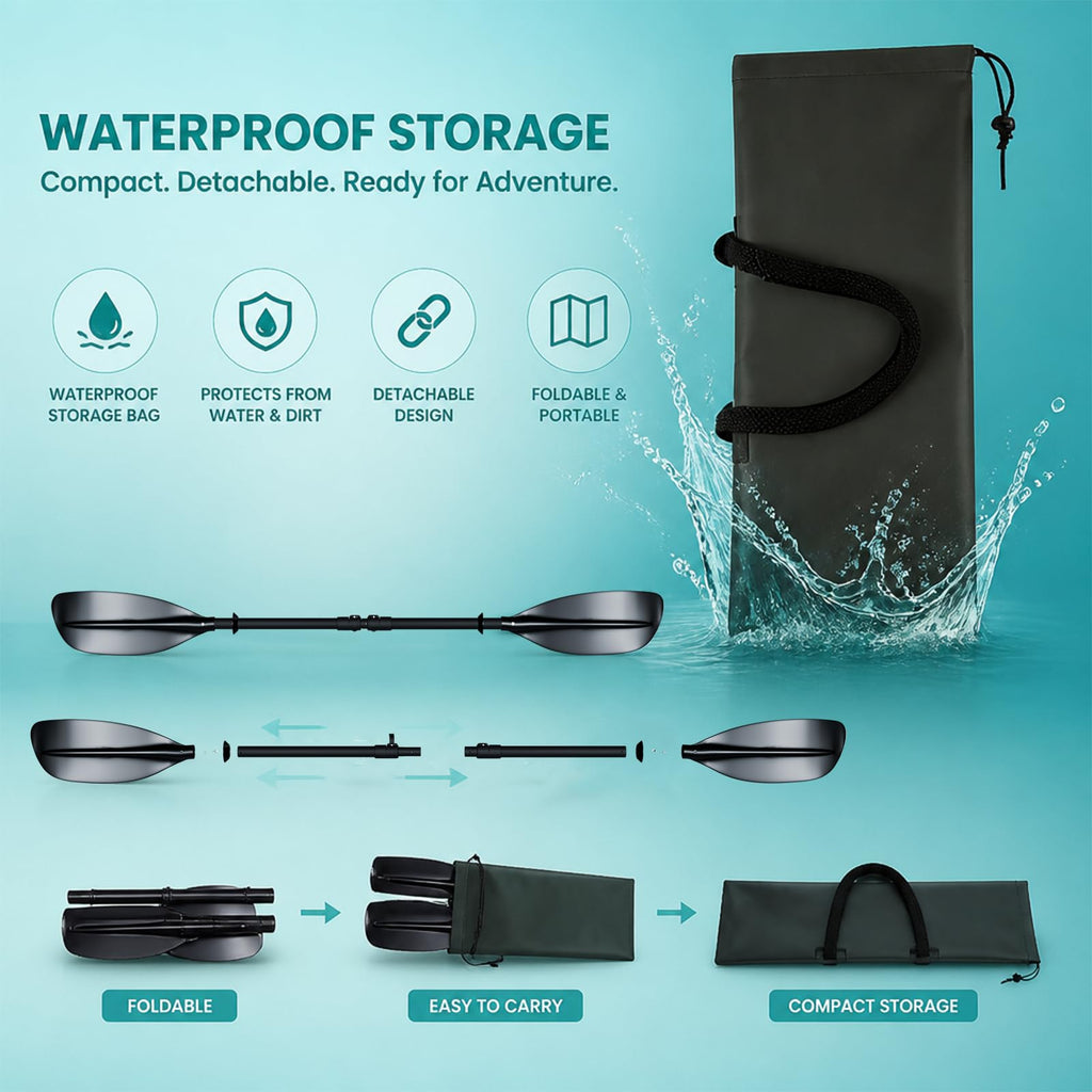 4 Piece Adjustable Kayak Paddle with Storage Bag F678