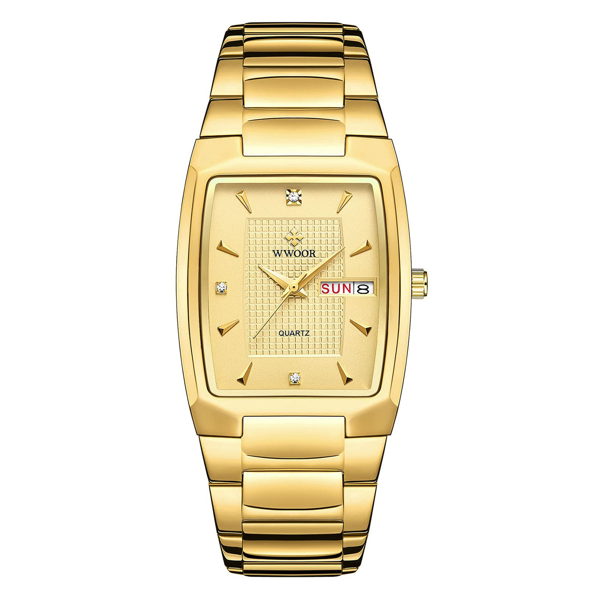 Square Stainless Steel Analog Quartz Watch with Date E233734