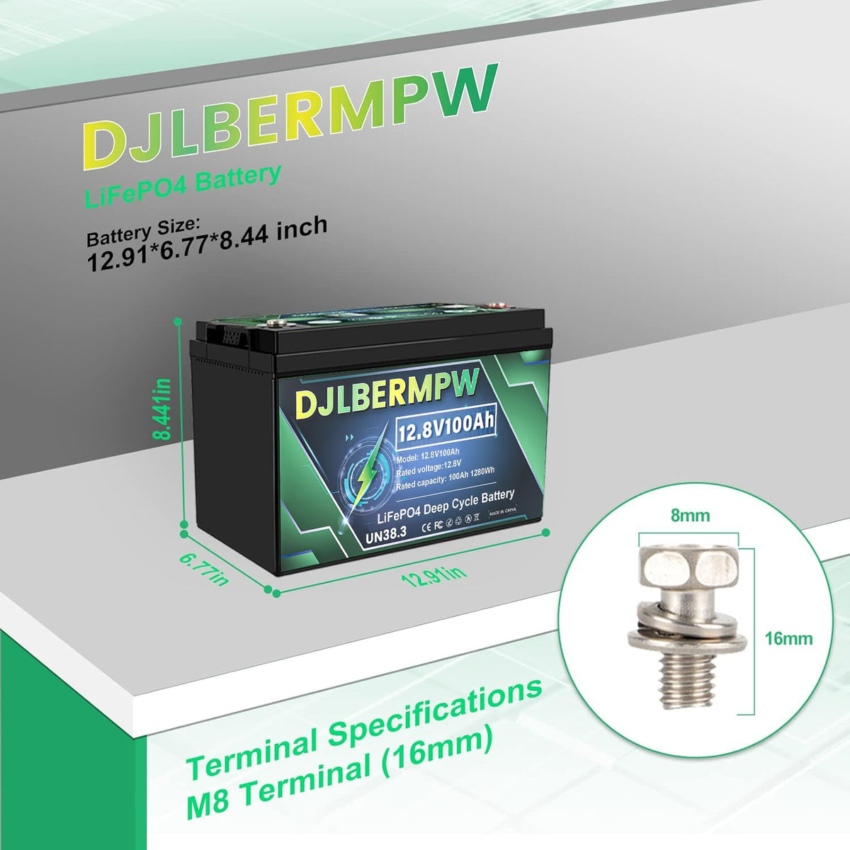 12.8V 100Ah LiFePO4 Lithium Battery A69454