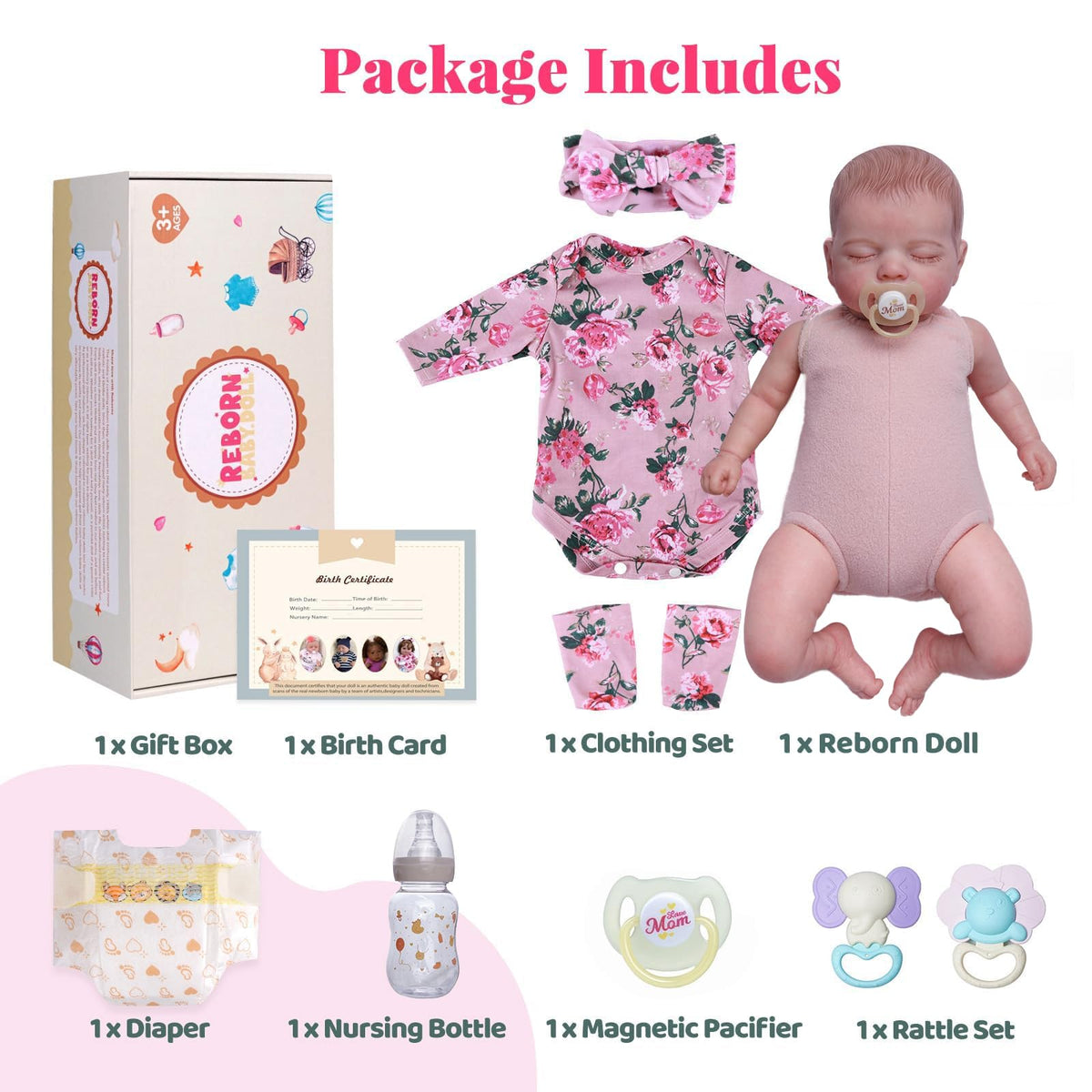 20-Inch Lifelike Reborn Baby Doll Girl K3358