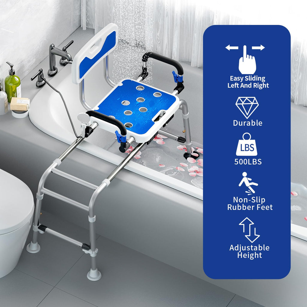 Sliding Shower Chair with Arms and Back R2994