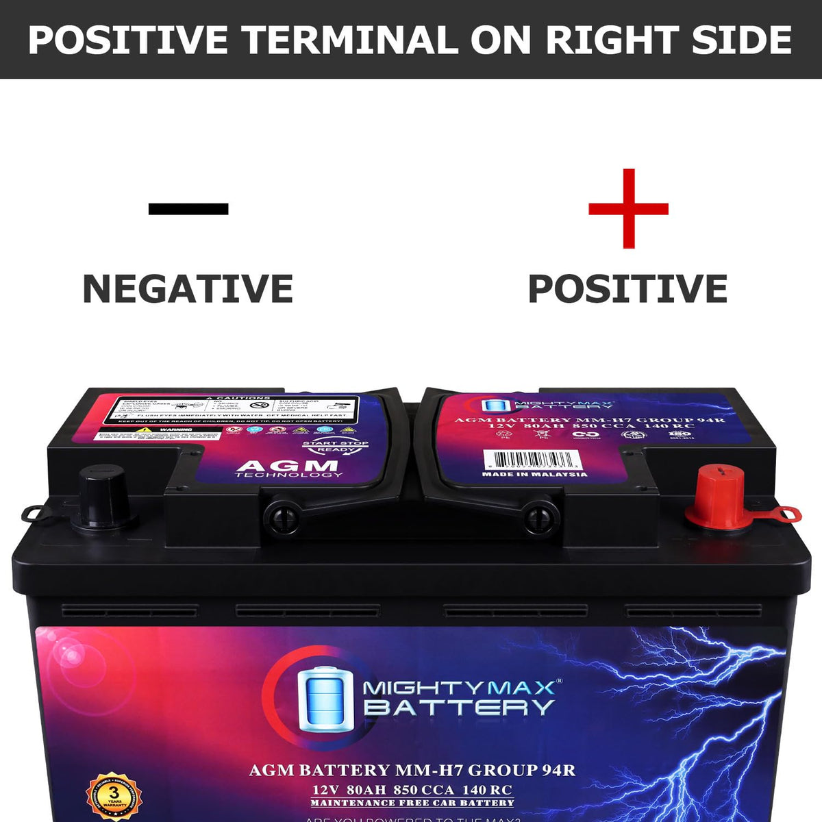 12V 80AH 850 CCA Replacement Battery N568965