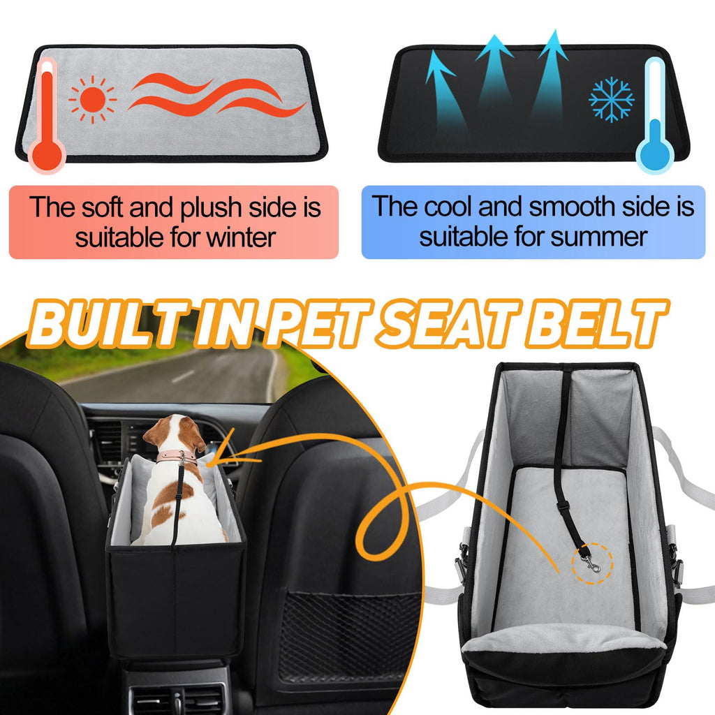Portable Dog Car Seat for Small Dogs, Black J177651