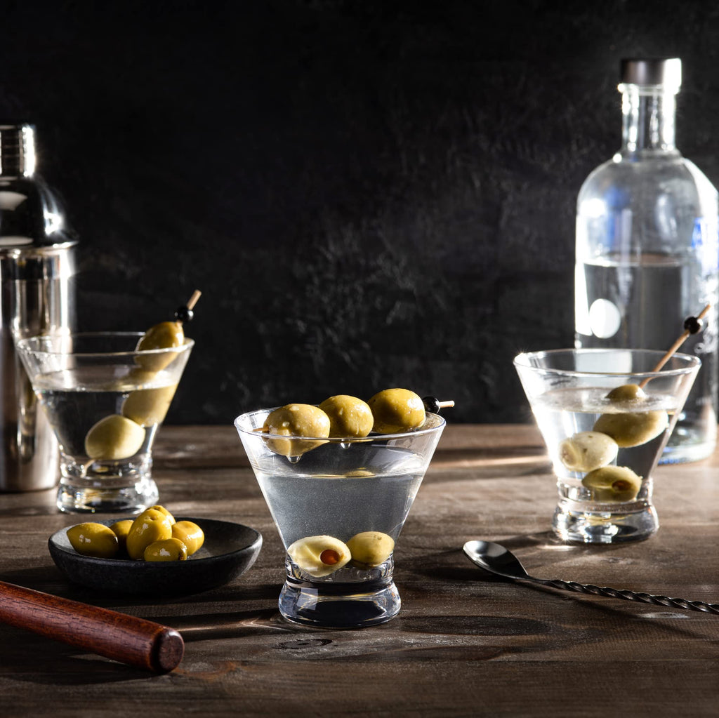 Set of 6 Stemless Martini Glasses 8 oz O607364