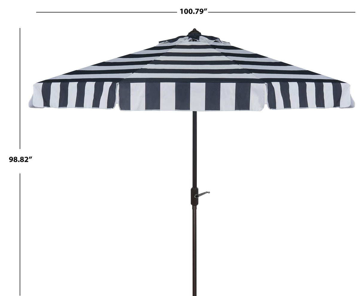 9 ft Navy White Patio Umbrella I400