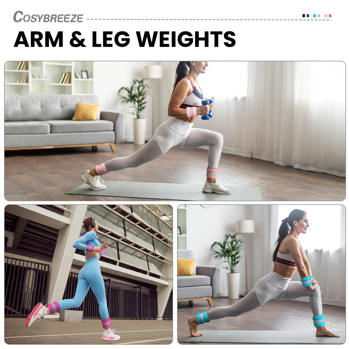 Ankle Weights 1 Pair Wrist Leg Arm Weights G76834