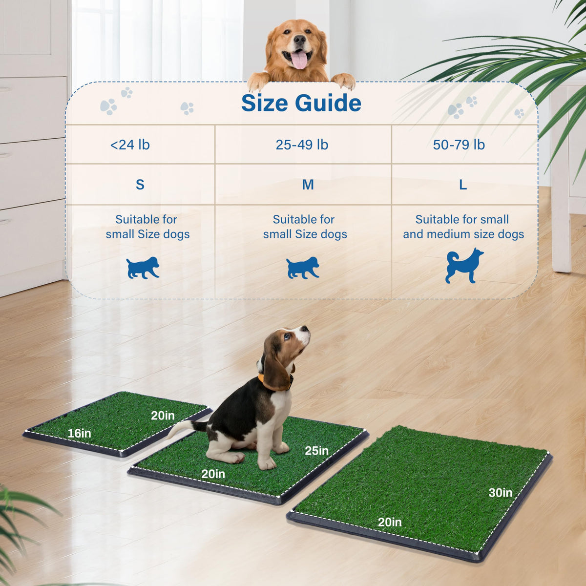 Artificial Grass Dog Potty Pad with Tray 20x30 inch R7055