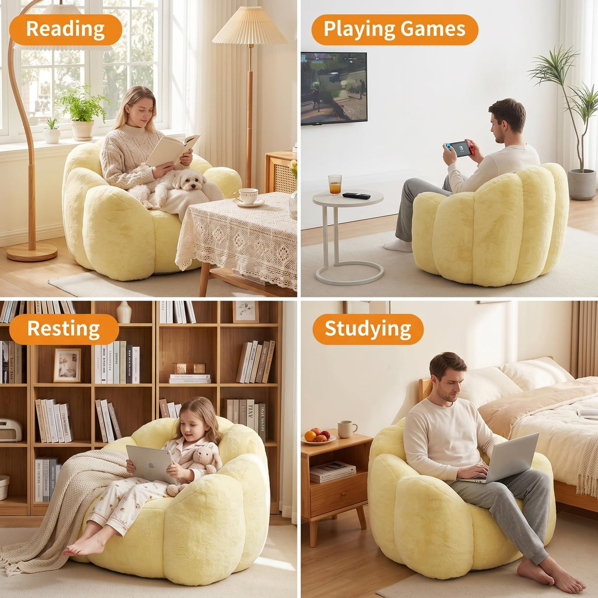 Lotus Bean Bag Chair with Pull Ring X889