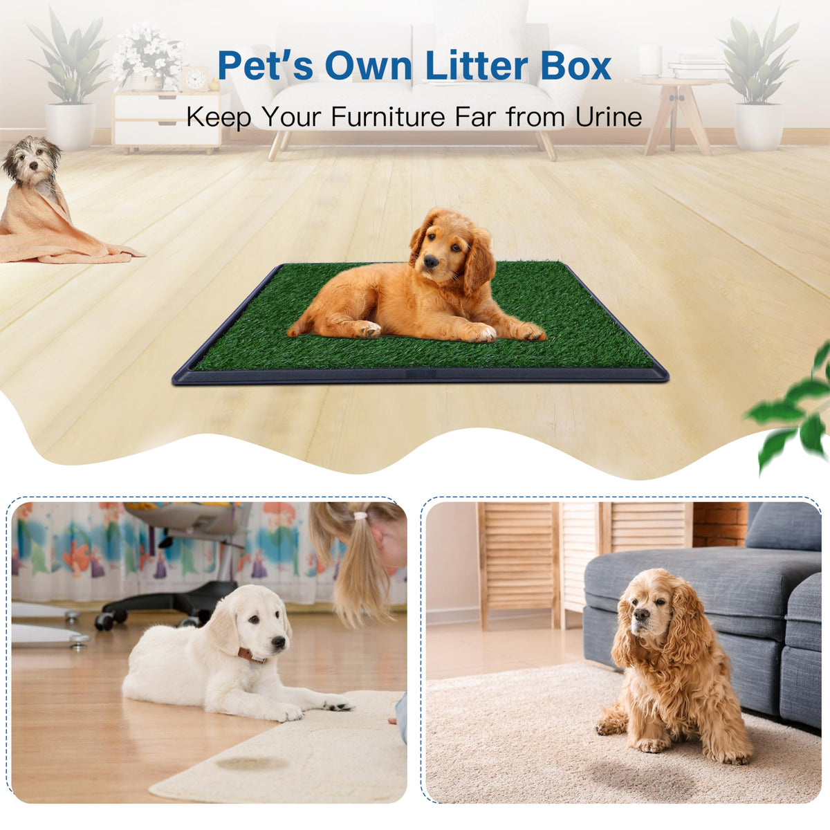 Artificial Grass Dog Potty Pad with Tray 20x30 inch R7055