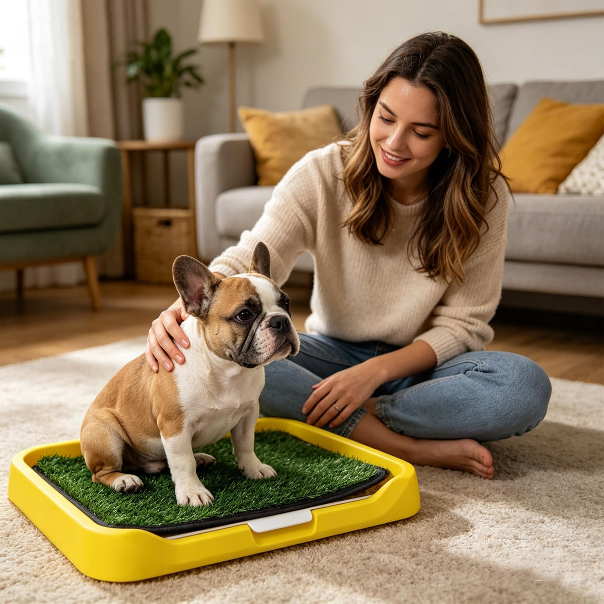 2 Pack 18"x14" Artificial Dog Grass Potty Pad with Tray D67315
