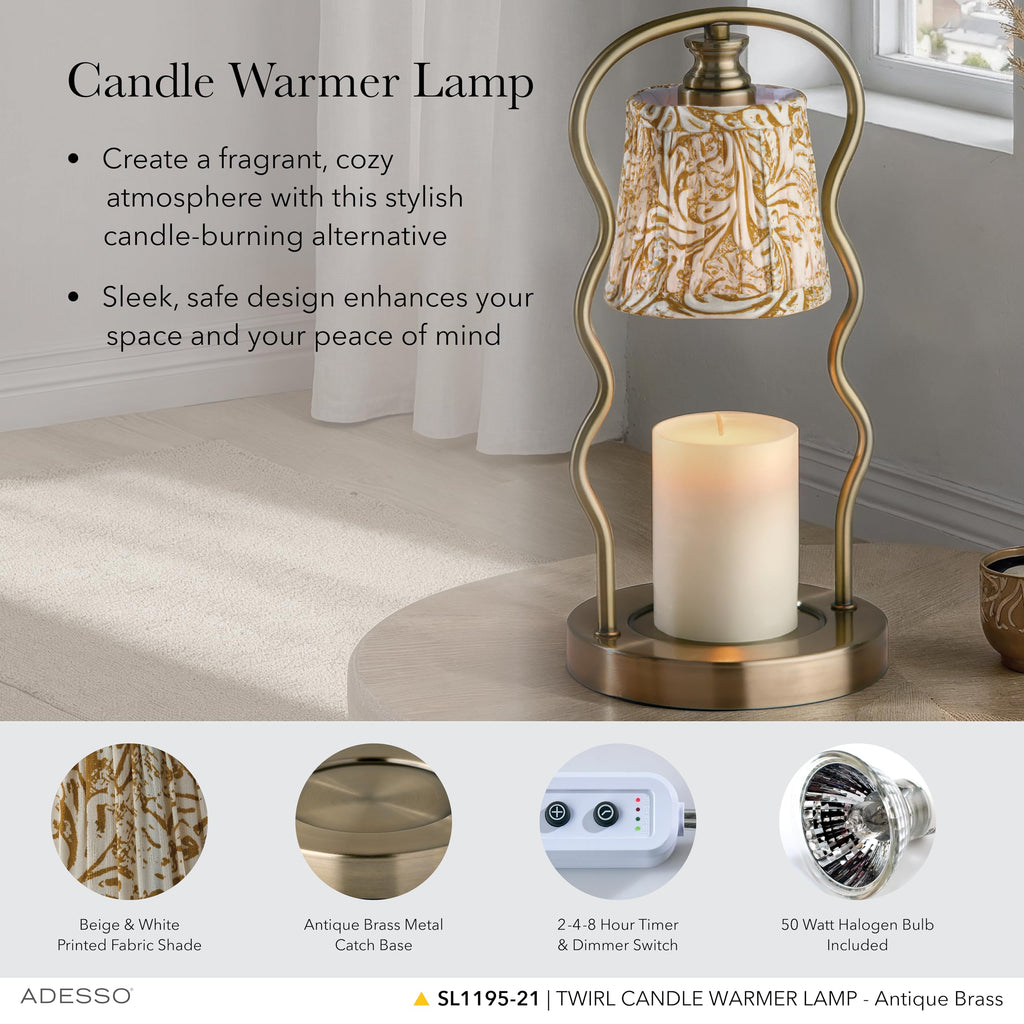 Flameless Candle Warmer Lamp with Adjustable Timer & Dimmable Light Y368728