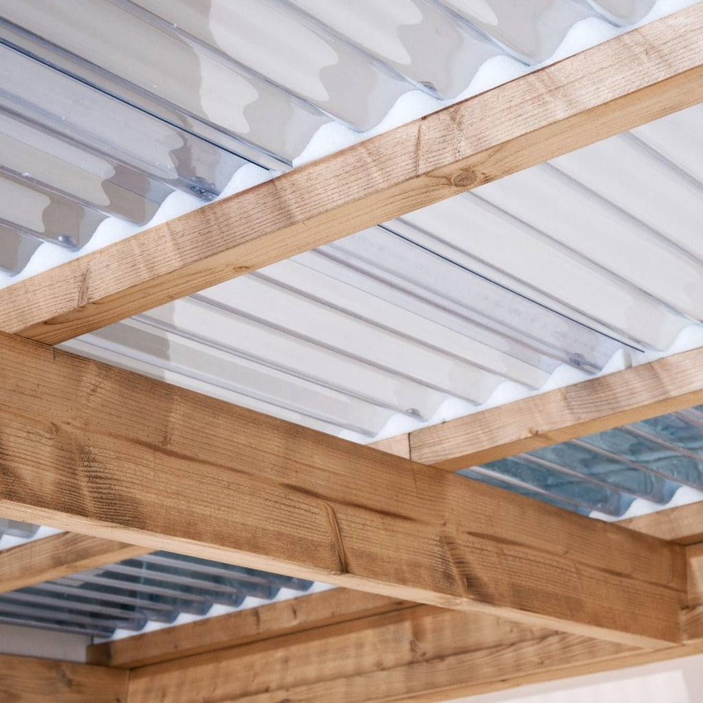 Clear Curved Polycarbonate Roofing Panels 21" W x 72" L Set of 10 V4455