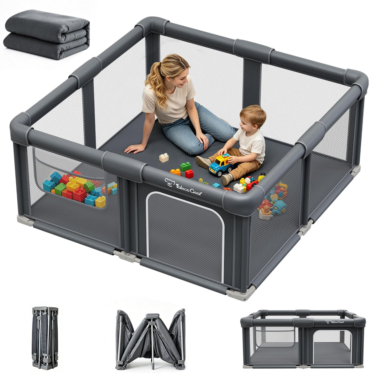 Foldable Baby Playpen with Mat G243357