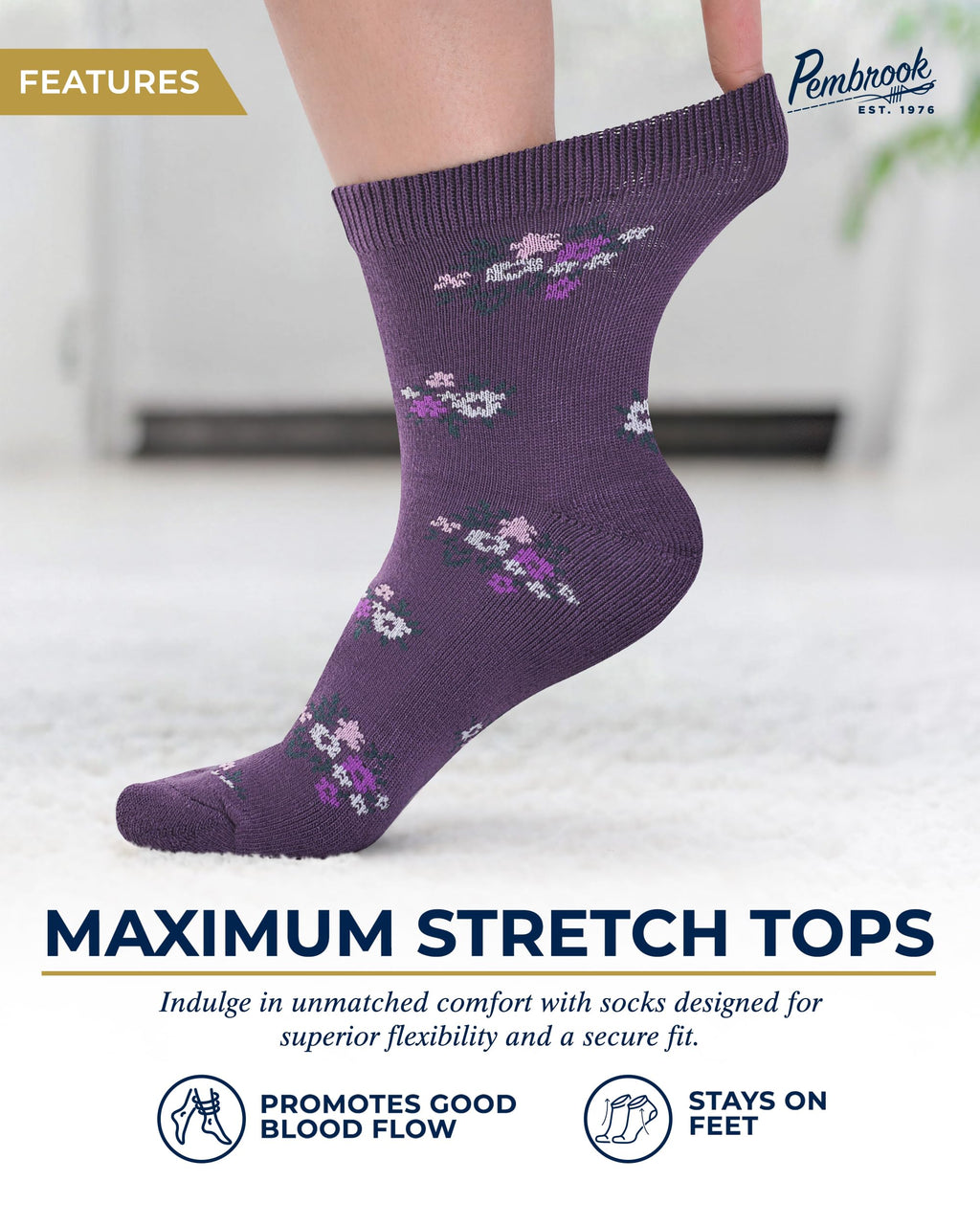 Breathable Bamboo Viscose Ankle Diabetic Socks 4 Pairs N16898