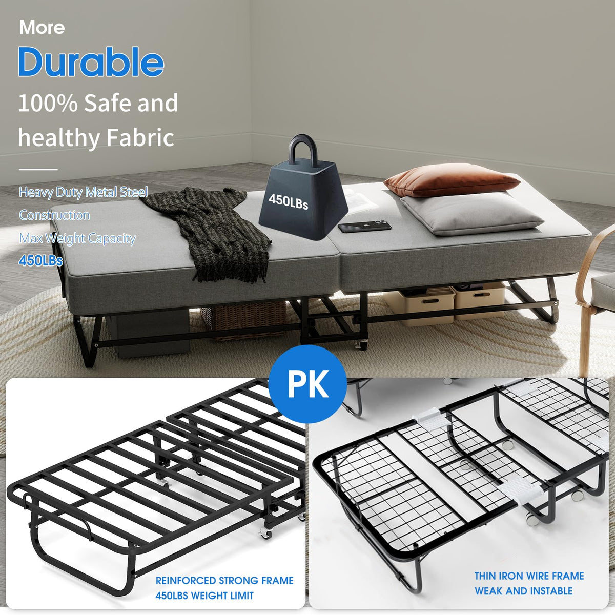 Folding Bed with Mattress P70017