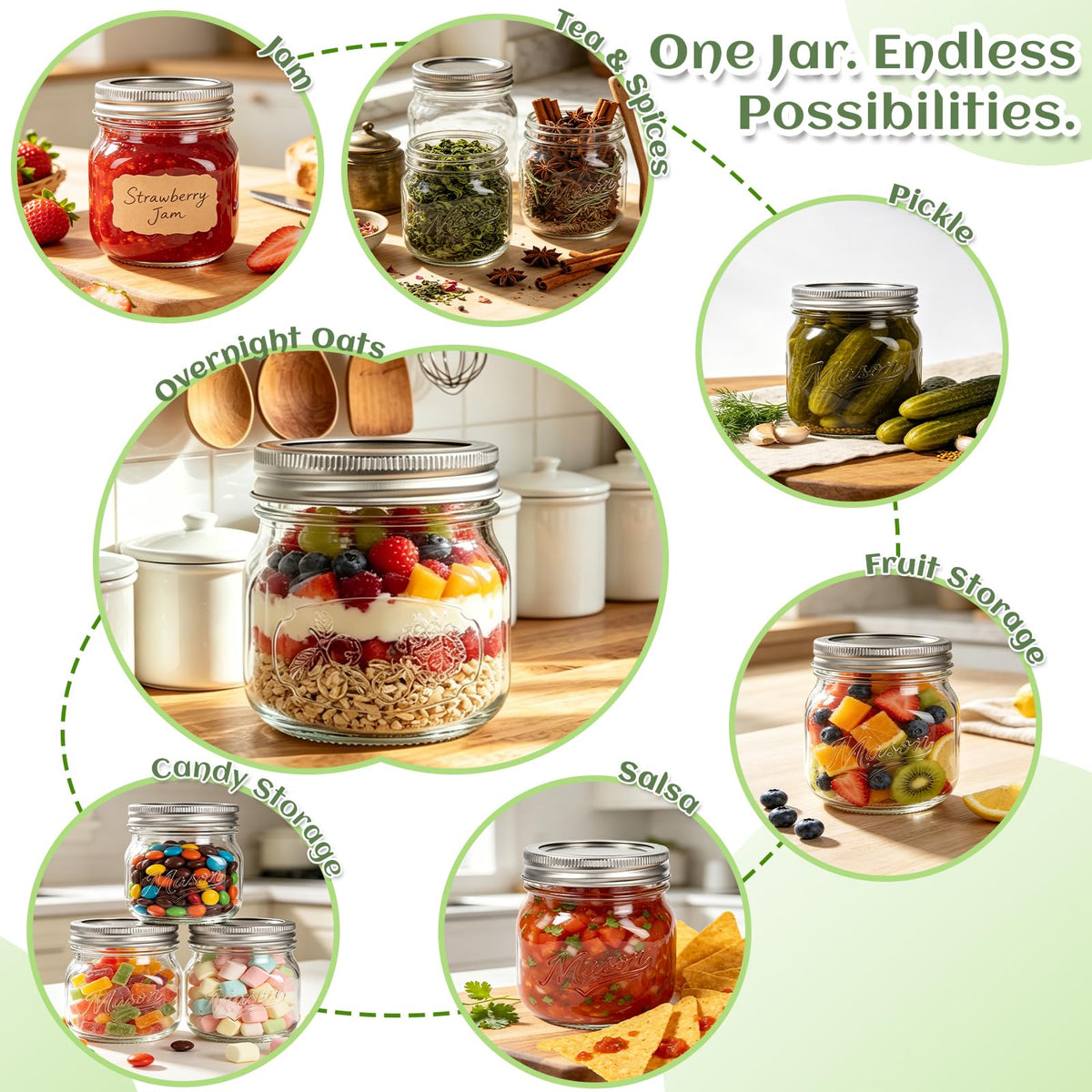 16 oz 12 Pack Wide Mouth Mason Jars with Lids Y90031