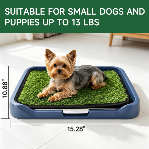 2 Pack 18"x14" Artificial Dog Grass Potty Pad with Tray D67315