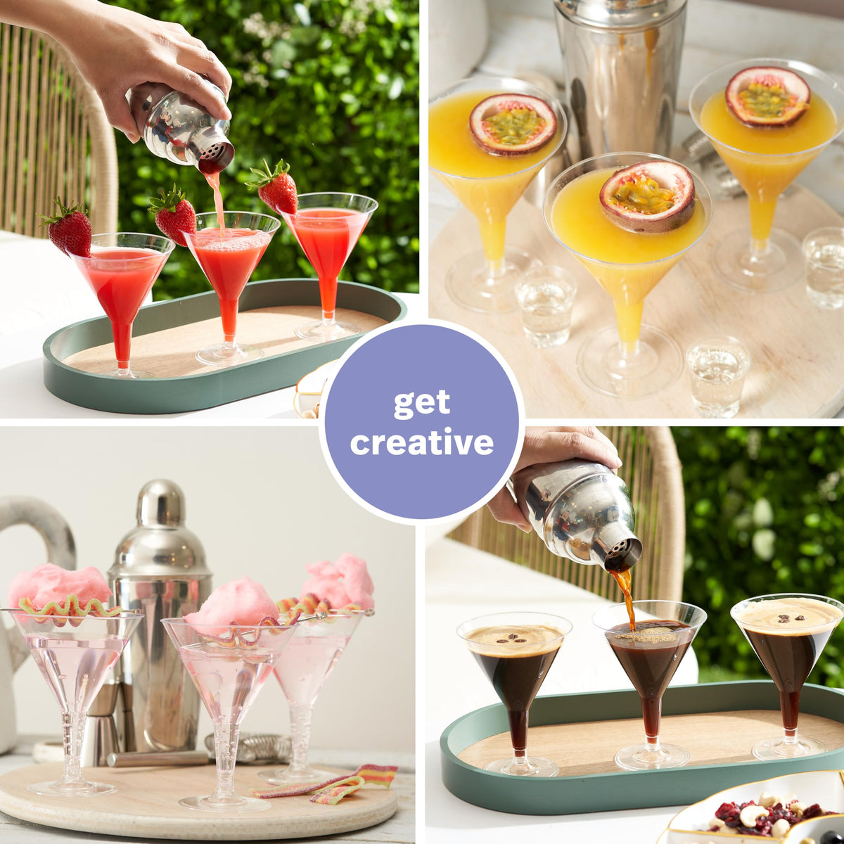 24 Oz Plastic Martini Cocktail Glasses G51711