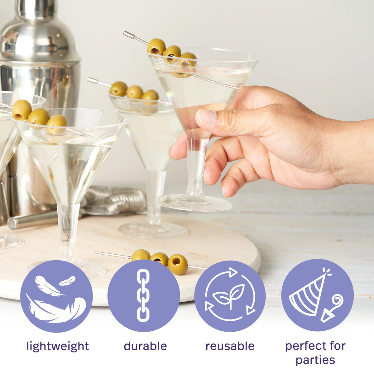 24 Oz Plastic Martini Cocktail Glasses G51711