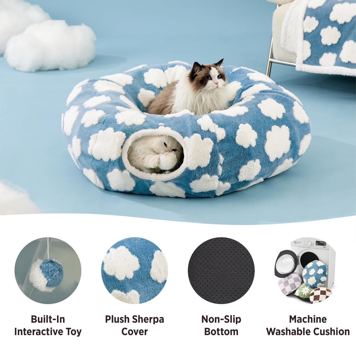 Jacquard Cat Tunnel Bed J978