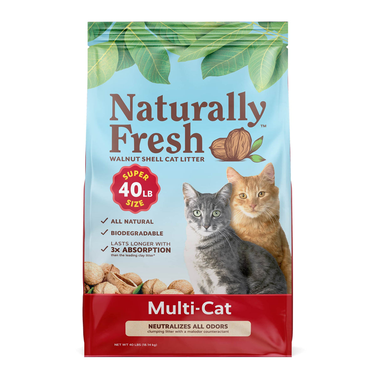 Unscented Walnut Shell Cat Litter 40 Lbs F649466