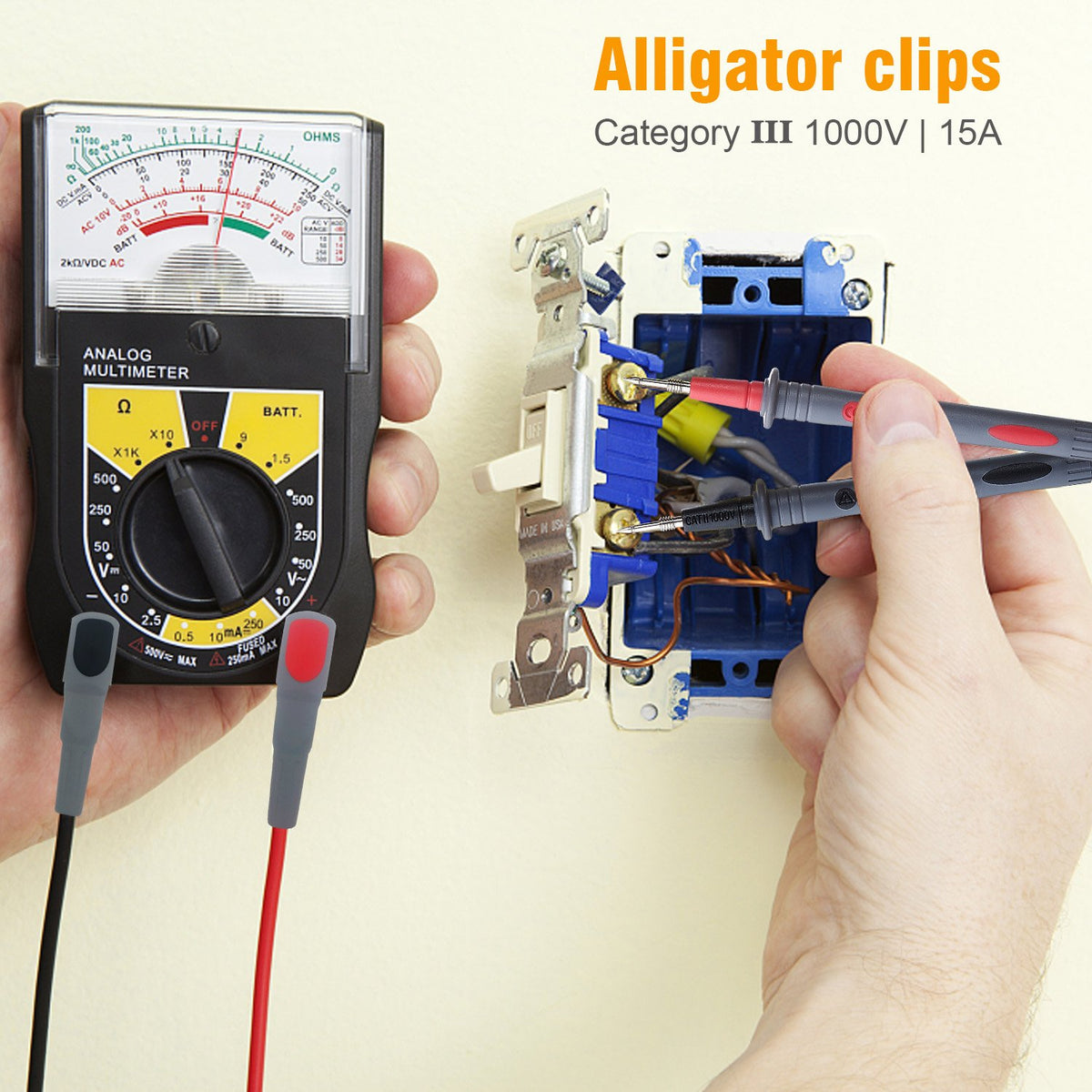 Silicone Multimeter Test Leads with Alligator Clips E269852