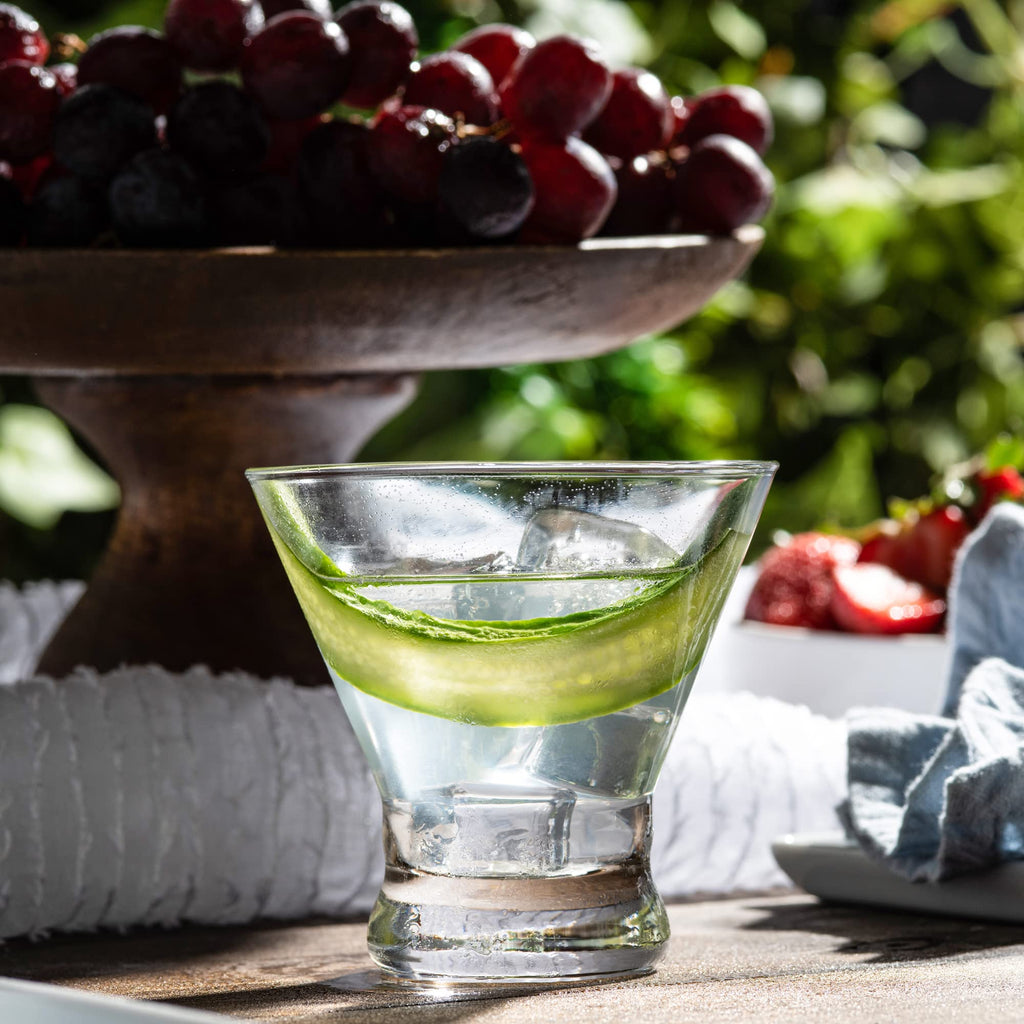 Set of 6 Stemless Martini Glasses 8 oz O607364