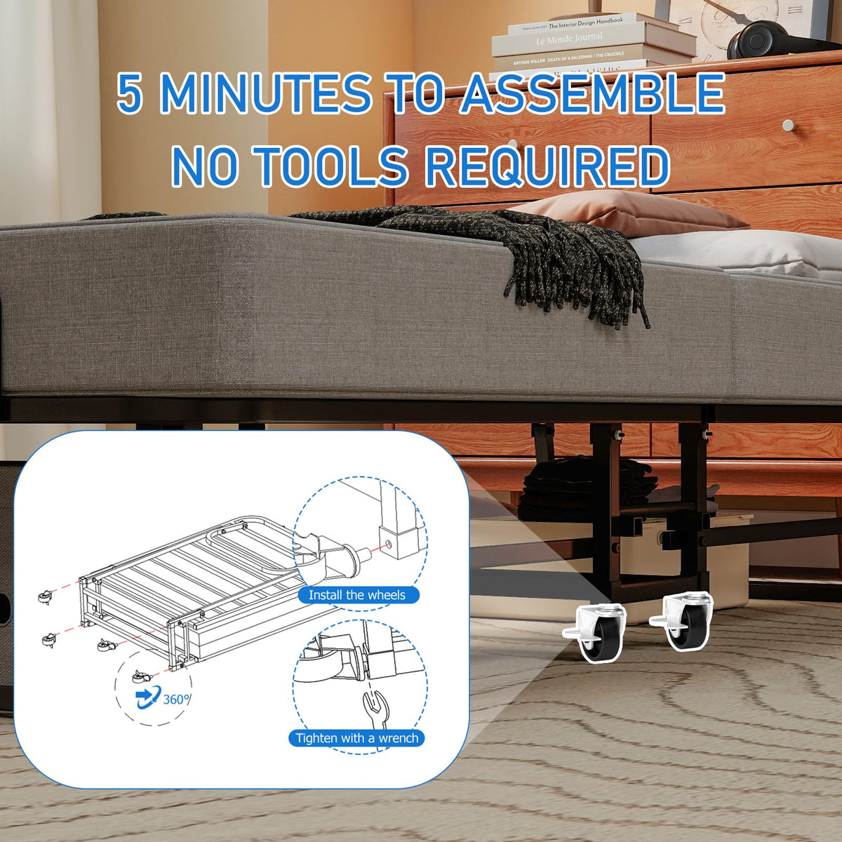 Folding Bed with Mattress P70017