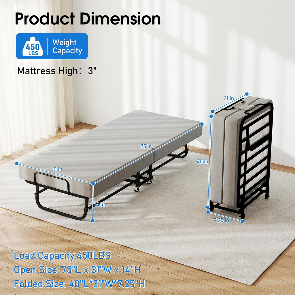 Folding Bed with Mattress P70017