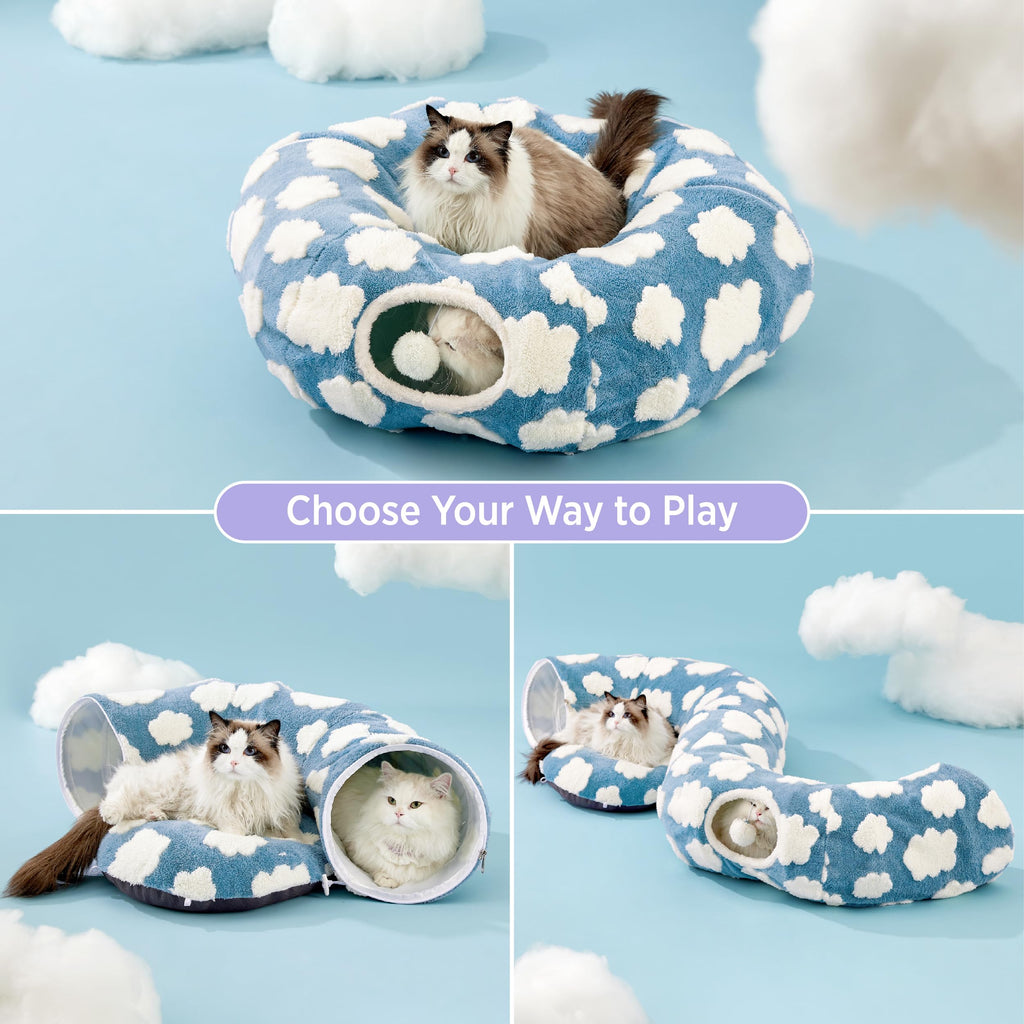 Jacquard Cat Tunnel Bed J978