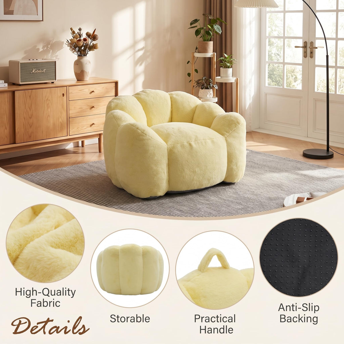 Lotus Bean Bag Chair with Pull Ring X889
