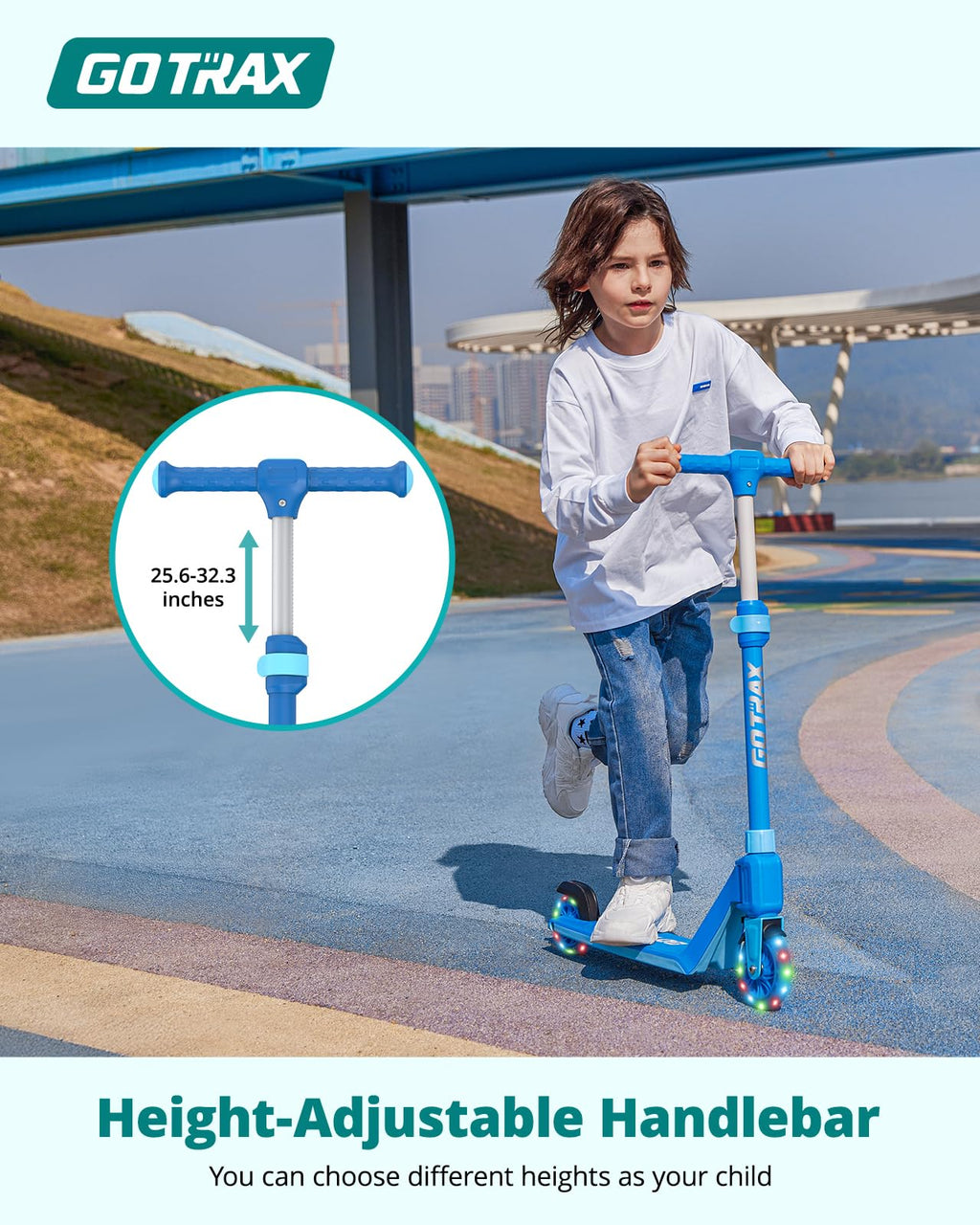 Kids Kick Scooter LED Light 2 Wheels A60843
