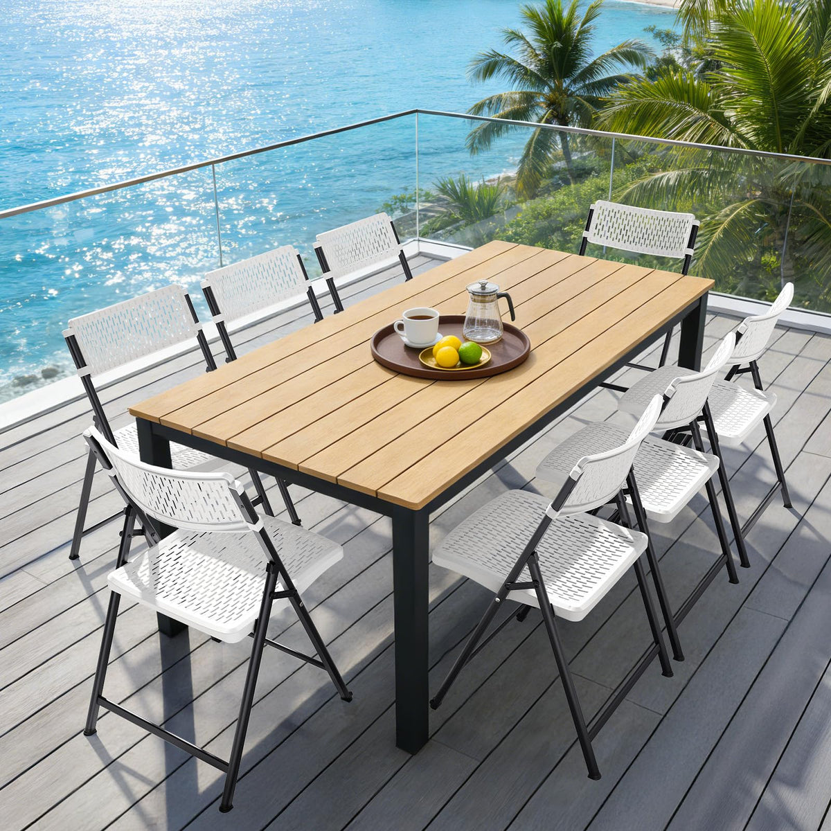 White 4-Pack Folding Chairs with Steel Frame E746