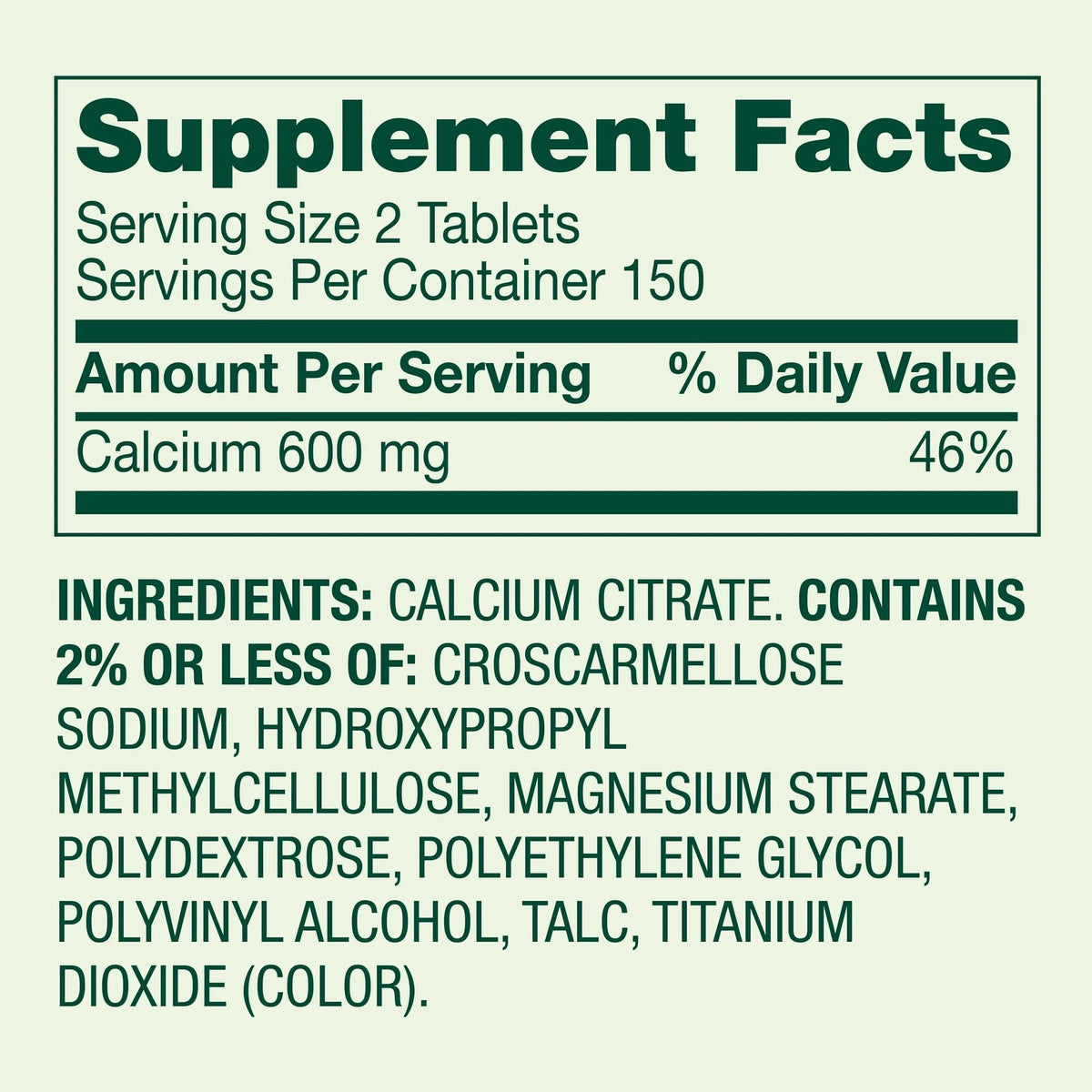 Calcium Citrate 600 mg 300 Tablets G174